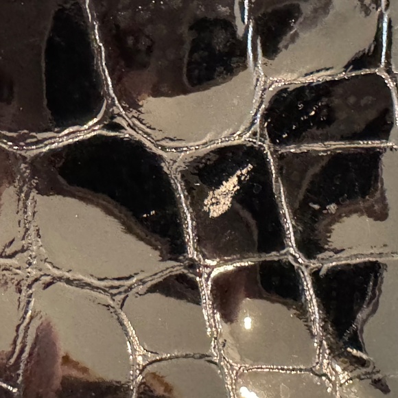 Brighton Black Patent Leather Croc Embossed Handbag - Picture 9 of 14